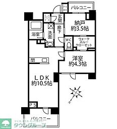 クリオラベルヴィ横濱サウス 1LDKの間取図画像