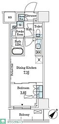 パークアクシス横浜伊勢佐木町通り 1DKの間取図画像