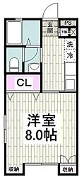 フォレストメゾン 1Kの間取図画像