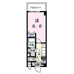 フロレゾン 4階1Kの間取り