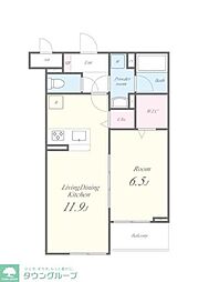 ＬＵＣＩＥ　ＴＳI（ルシエティーエスワン） 2階1LDKの間取り