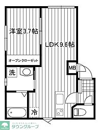 ヴィンテージCITY武蔵小金井 1階1LDKの間取り