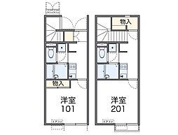 レオネクストエーデル　グリーン 1階1Kの間取り