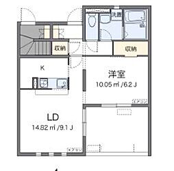 ミランダモトウイング5 1階1LDKの間取り