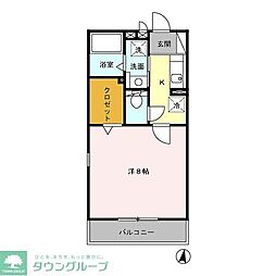 ルシェッロ 1階1SKの間取り