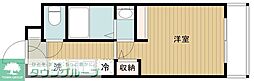 ロイヤルコート武蔵境 1階ワンルームの間取り