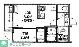 KEIAI RESIDENCE 東村山 1階1LDKの間取り