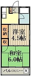 岡本ハイツ 2Kの間取図画像
