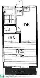 緑香荘 1DKの間取図画像