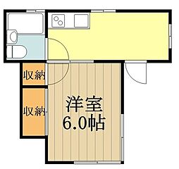 メイプルコットプラス 1Kの間取図画像