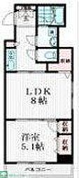 日神デュオステージ新中野 1DKの間取図画像