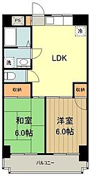 グローリアス 2LDKの間取図画像