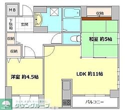 エスポワール 2LDKの間取図画像