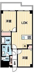 ロイヤルキャステージ恋ケ窪 2LDKの間取図画像