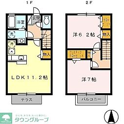 タウンハウス豊栄 2LDKの間取図画像