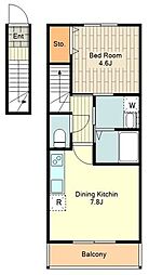 アルーア仙川 1DKの間取図画像