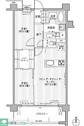 グランフェリシア経堂赤堤 2LDKの間取図画像