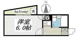 ブランカ下高井戸 1Kの間取図画像