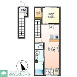西東京市栄町1丁目アパート 1LDKの間取図画像