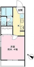 ユニヴェール華 1Kの間取図画像