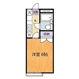 12・クレイドル 1Kの間取図画像