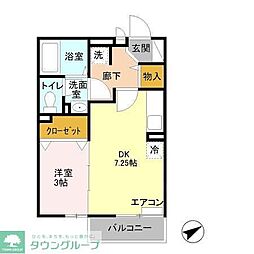 メゾンエトワール 1DKの間取図画像