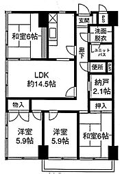プラザ・パレットグランドール武戸野 4SLDKの間取図画像