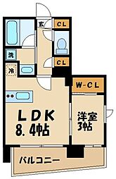 ステージファーストつつじヶ丘アジールコート 1LDKの間取図画像