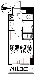 菱和パレス明大前壱番館 1Kの間取図画像