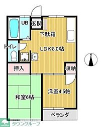 コーポ司 2DKの間取図画像