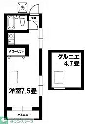 エレーネサクラ ワンルームの間取図画像