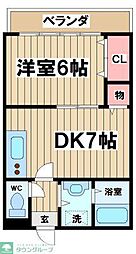 第3麻生マンション 1DKの間取図画像