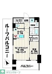 リビオ武蔵野中町 1LDKの間取図画像
