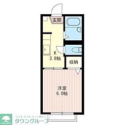 サクセス南館 1Kの間取図画像
