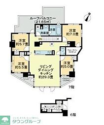 東京メトロ銀座線 外苑前駅 徒歩4分の賃貸マンション 7階4LDKの間取り