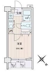 東急大井町線 大岡山駅 徒歩12分の賃貸マンション 4階1Kの間取り