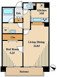 JR山手線 渋谷駅 徒歩15分の賃貸マンション 3階1LDKの間取り