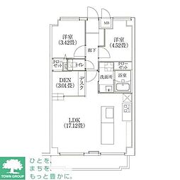 東急東横線 学芸大学駅 徒歩14分の賃貸マンション 1階2SLDKの間取り
