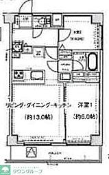 京王線 幡ヶ谷駅 徒歩13分の賃貸マンション 7階2LDKの間取り
