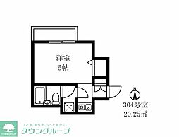 東急東横線 学芸大学駅 徒歩12分の賃貸マンション 3階1DKの間取り