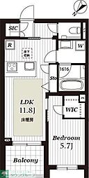 京王井の頭線 東松原駅 徒歩4分の賃貸マンション 1階1LDKの間取り