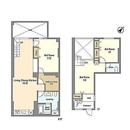 東急東横線 祐天寺駅 徒歩10分の賃貸マンション 1階3LDKの間取り