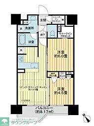 東京メトロ日比谷線 中目黒駅 徒歩4分の賃貸マンション 8階2SLDKの間取り