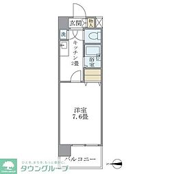 都営大江戸線 赤羽橋駅 徒歩5分の賃貸マンション 9階1Kの間取り