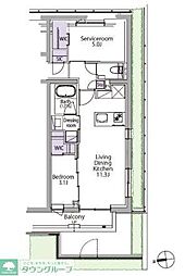 都営三田線 白金台駅 徒歩8分の賃貸マンション 1階2LDKの間取り