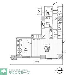 東急東横線 代官山駅 徒歩3分の賃貸マンション 3階1LDKの間取り