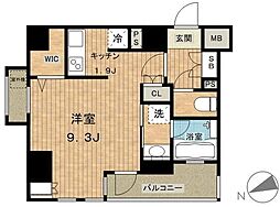 都営浅草線 戸越駅 徒歩2分の賃貸マンション 13階1Kの間取り