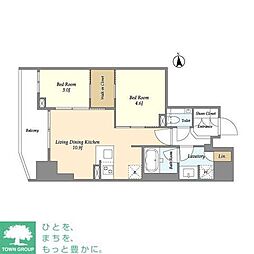OrchidResidence渋谷富ヶ谷 2LDKの間取図画像