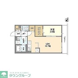 ウェルスクエア渋谷本町 1LDKの間取図画像