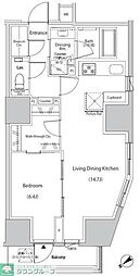 ザ・パークハビオ市ヶ谷イースト 1LDKの間取図画像